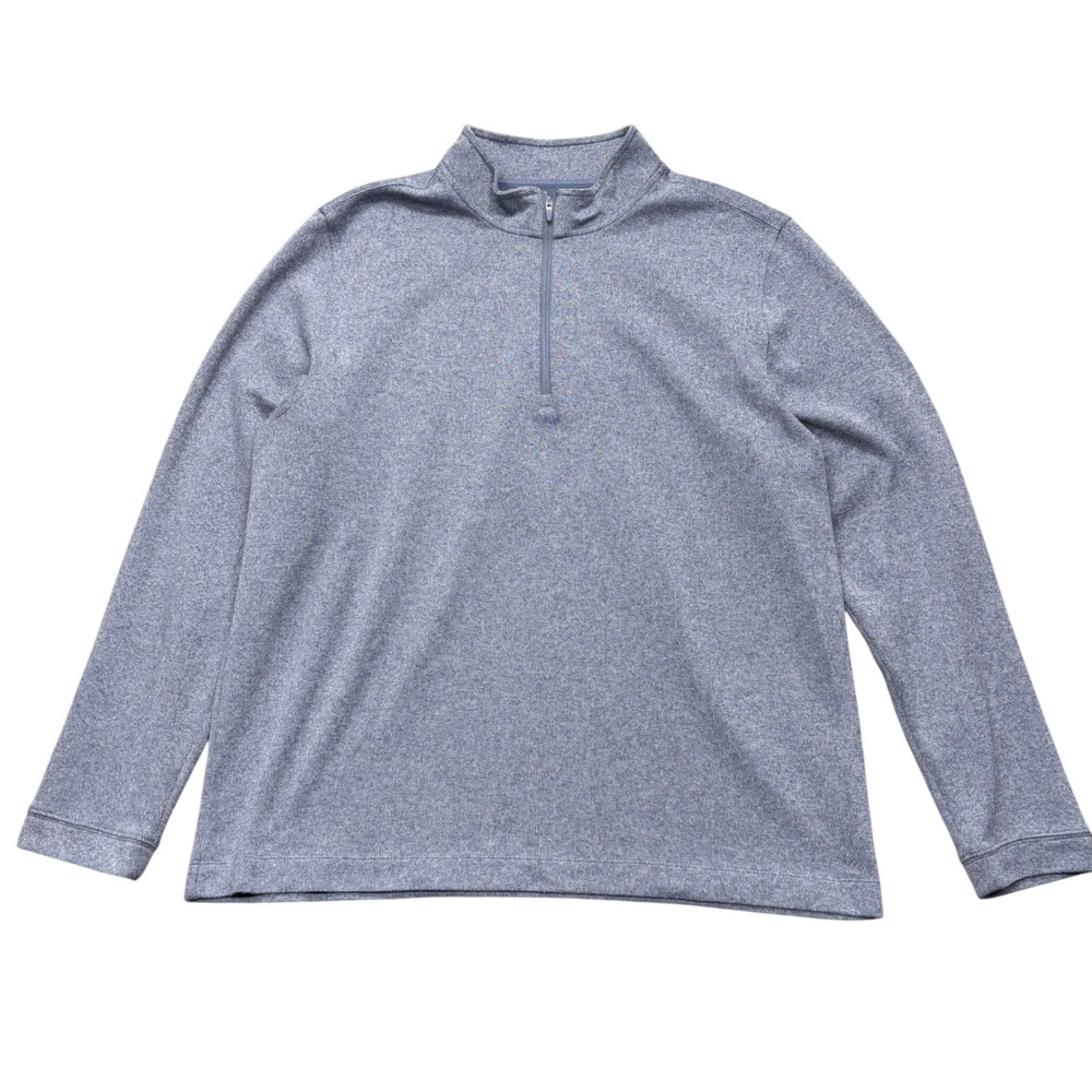Rhone Commuter 1/4 Zip Quarter Zip Long Sleeve Mens XXL Heather Blue Performance